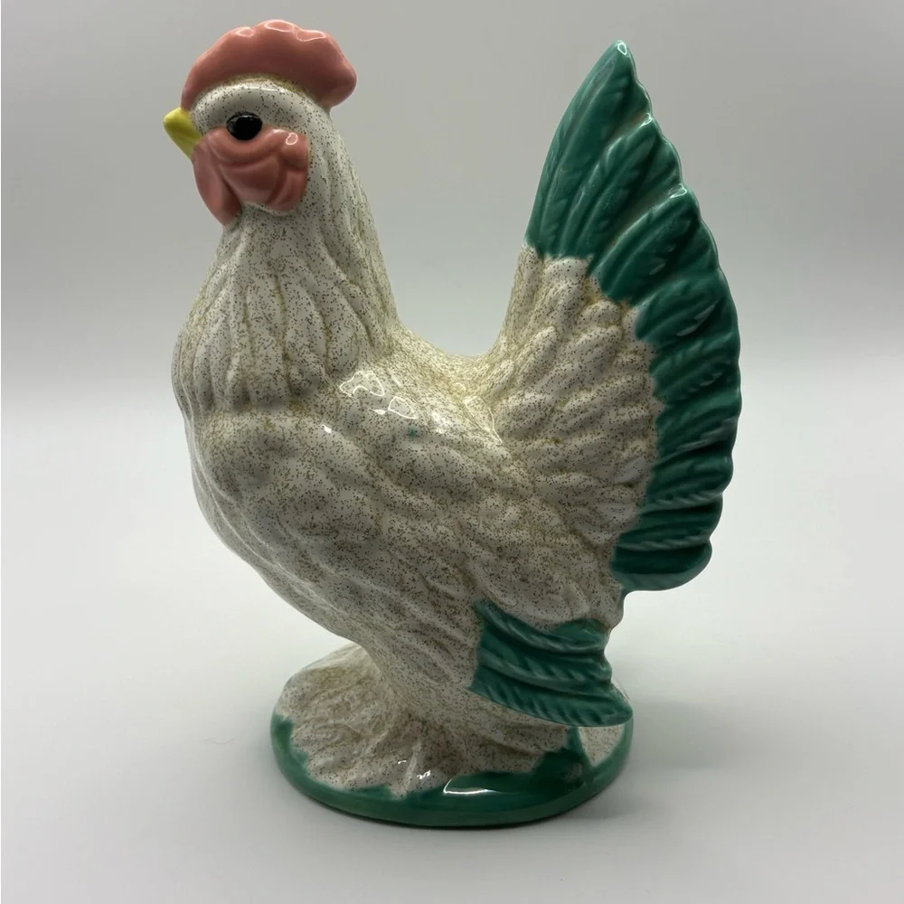 Vintage ceramic chicken figurine, approximately 7 inches tall
